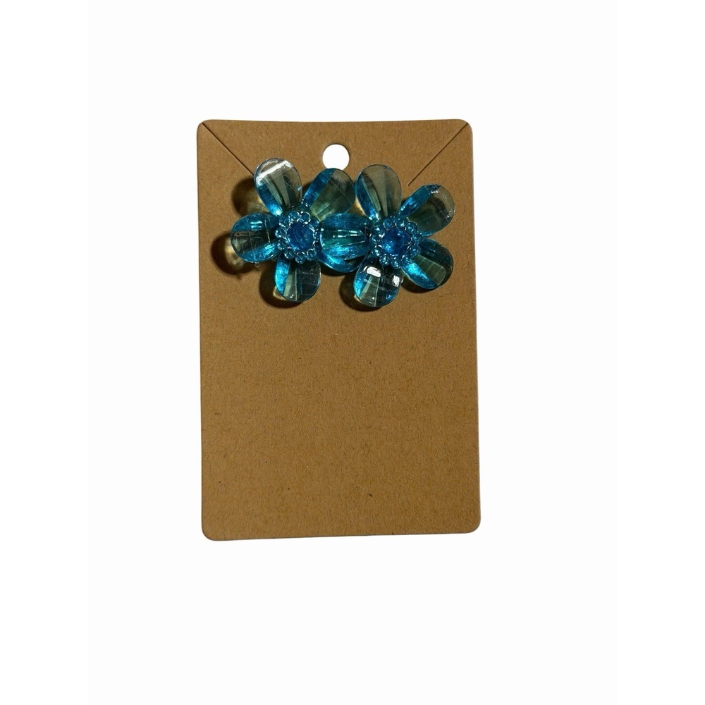 New Novelty Fashion Earrings blue plastic flower stud